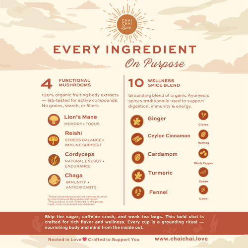 Chai Chai Love Mushroom Chai (Caffeine-Free)